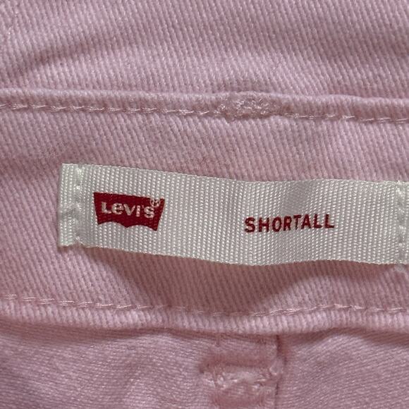 Levi’s Pink denim Shortalls Short Overalls 3T Girls - Picture 5 of 8